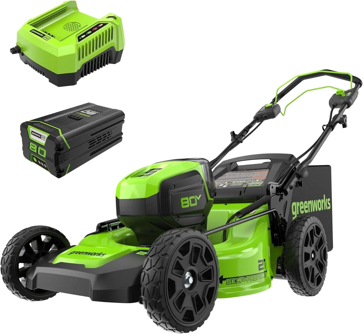 1-428-1.webp Greenworks 80V 21″ Cordless Self-Propelled Lawn Mowers. - Image 1