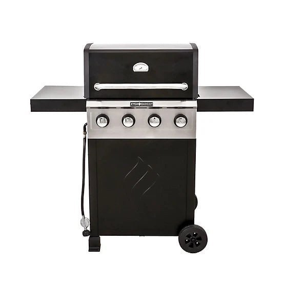 1686131.jpg Even Embers 4-Burner Propane Gas Grill, 40,000 BTU, Silver/Black - Image 1