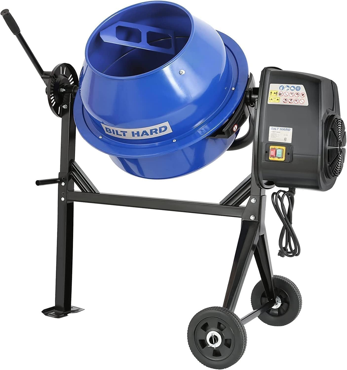61jJ1c9mbRL._AC_SL1500.jpg BILT HARD 4 Cu. Ft. Electric Cement Mixer – 550W Portable with Wheels - Image 1
