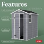 Keter Manor 4×6 Resin Outdoor Storage Shed Kit-Perfect to Store Patio Furniture, Garden Tools Bike Accessories, Beach Chairs and Lawn Mower, Grey & White - Image 3