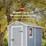 Keter Manor 4×6 Resin Outdoor Storage Shed Kit-Perfect to Store Patio Furniture, Garden Tools Bike Accessories, Beach Chairs and Lawn Mower, Grey & White - Image 5