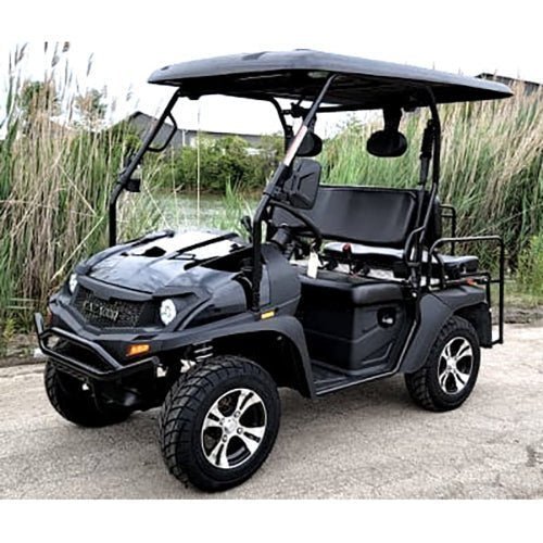 Bighorn-200-Black_a_a922e259-6739-4aa7-9c6f-2b2f4fe2579c.jpg Brand New Gas Golf Cart UTV Hybrid Linhai Big Hammer 200 GVX Side by Side UTV With Custom Rims/Tires – Black - Image 1