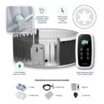 Wave Atlantic 6-Person Inflatable Hot Tub | Integrated Eco Heater | 130 Aquajet Massage System | Anti-Freeze Protection | Quick 15-Minute Setup | Gray Rattan - Image 11