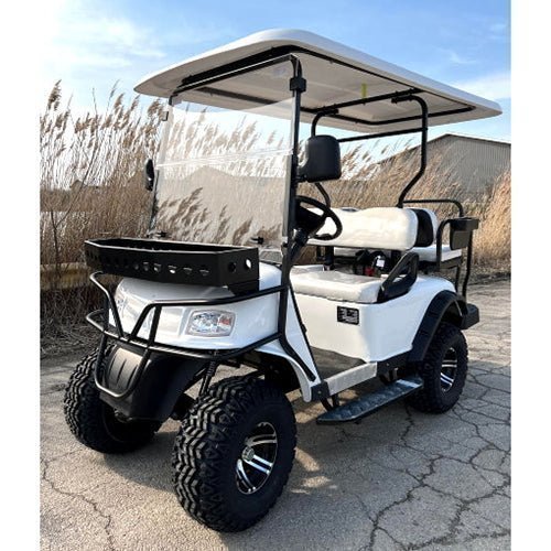 eMACHINE-WHITE_a_b50d3702-6c46-43ee-9bd1-cf7dce6b1fea.jpg Brand New 48v Electric Golf Cart Lifted & Loaded eMACHINE – WHITE - Image 1