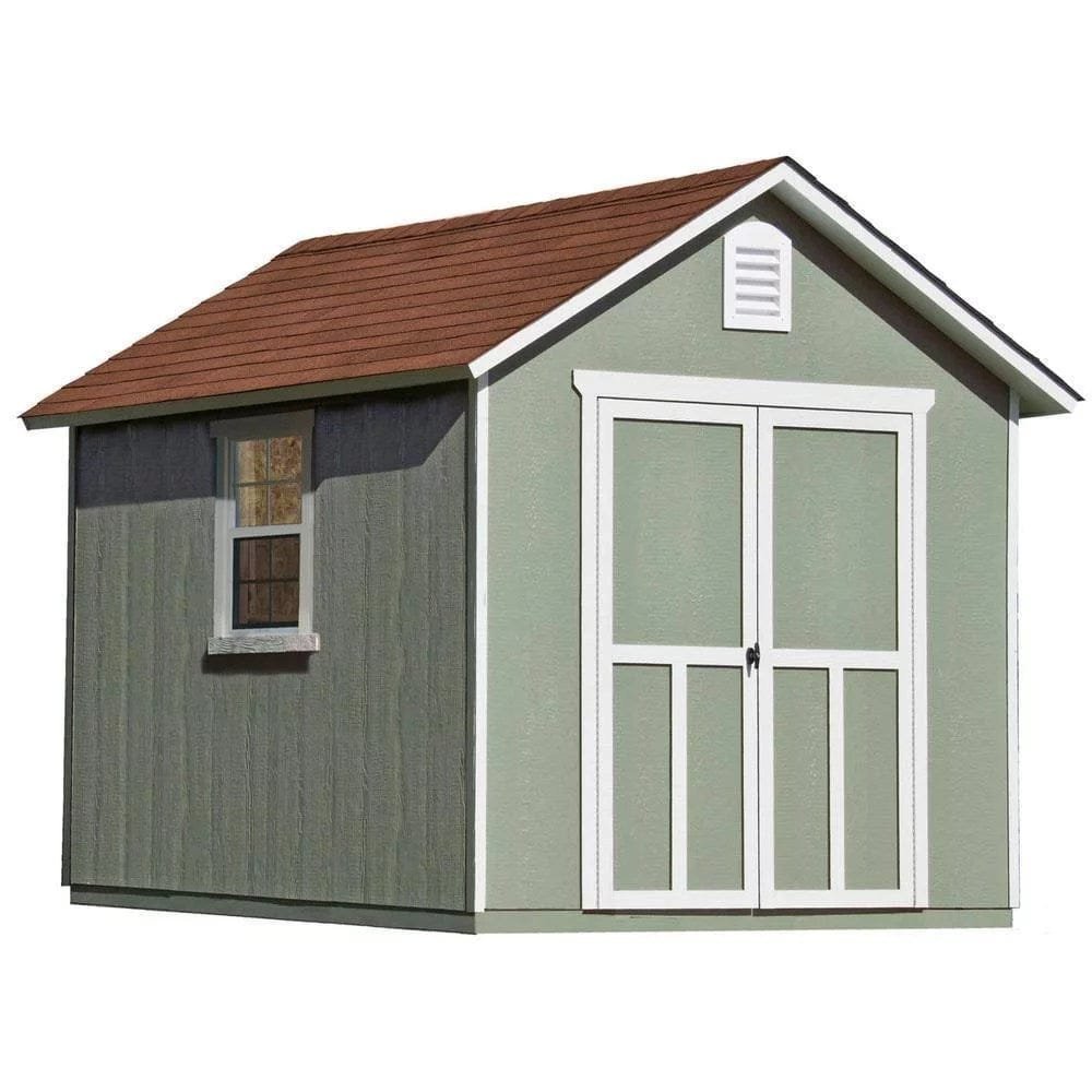img-1715.jpg Installed Meridian 8 ft. x 10 ft. Wood Storage Shed with Autumn Brown Shingles - Image 1
