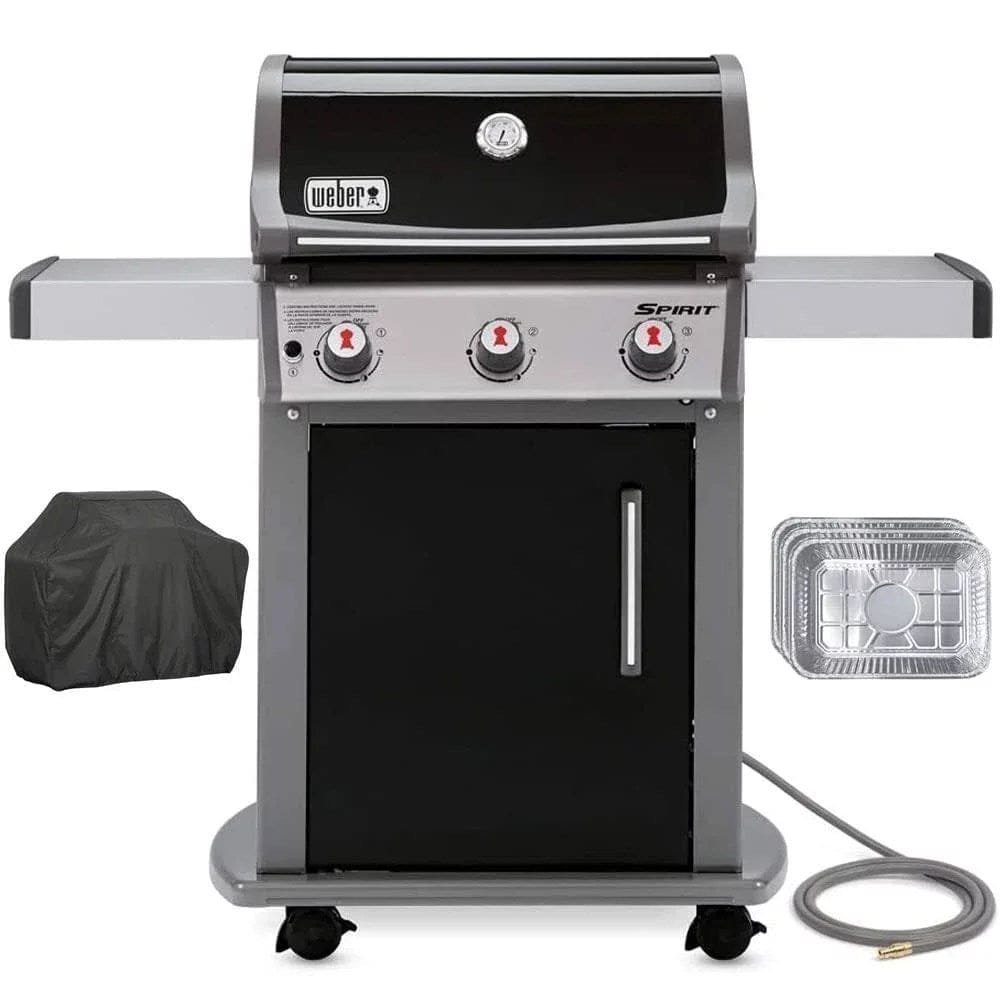 img-3011.jpg Weber 47510001 Spirit E-310 3-Burner Natural GAS Black Bundle with Generic Grill Cover Barbecue Drip Pans Set of 3 - Image 1