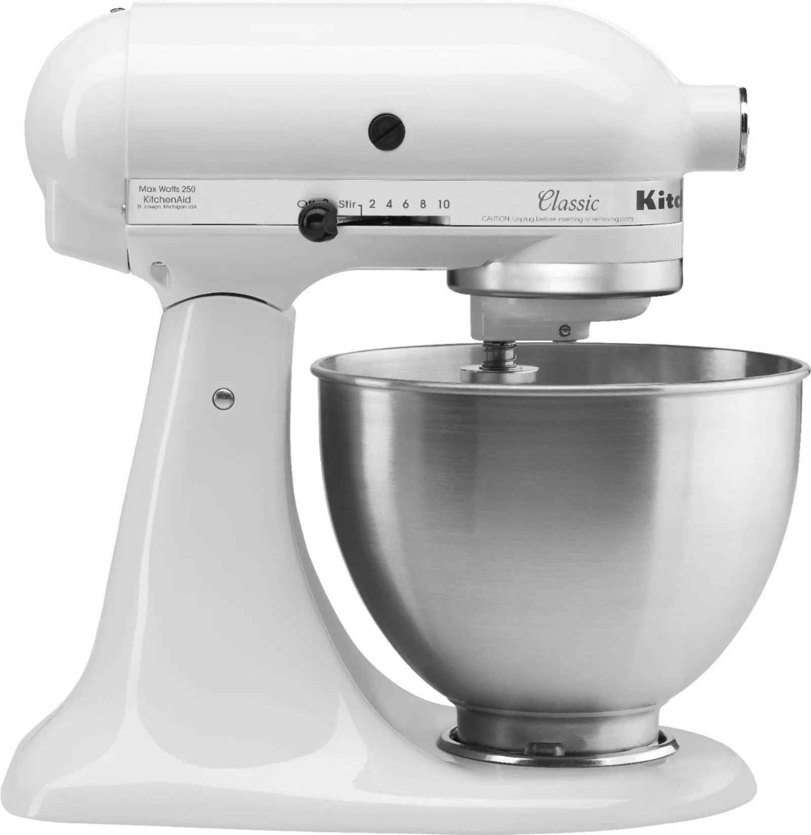loo.jpg KitchenAid – Classic Series 4.5 Quart Tilt-Head Stand Mixer – White - Image 1