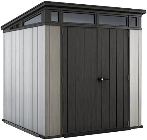 v1-21-1.webp Keter Outdoor Storage Sheds, for House, Patio & Yard, Plastic Resin, Artisan, 7×7 Ft, Gray - Image 1